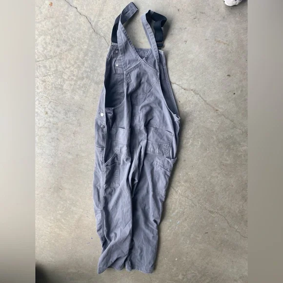 Carhartt Rugged Flex Relaxed Fit Canvas rigby Bibs Gravel gray/blue  42x34 - Picture 6 of 7